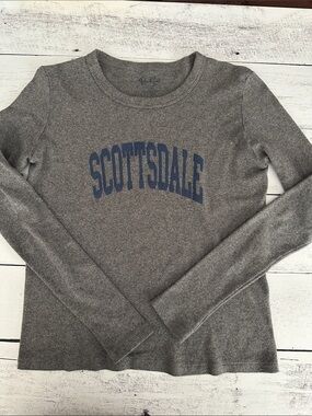 Brandy Melville Scottsdale Gray Long Sleeve Graphic Tee